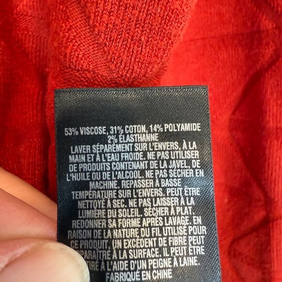 Ted Baker Sweater Red Orange Crew Neck Holiday Large - Picture 9 of 11